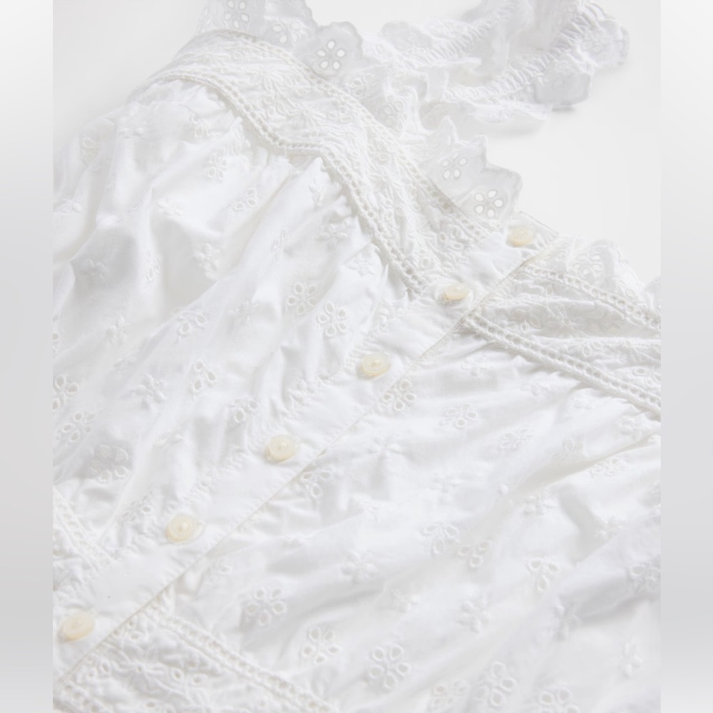 NWT GAP x DÔEN White Eyelet Midi Dress - M - Picture 6 of 8